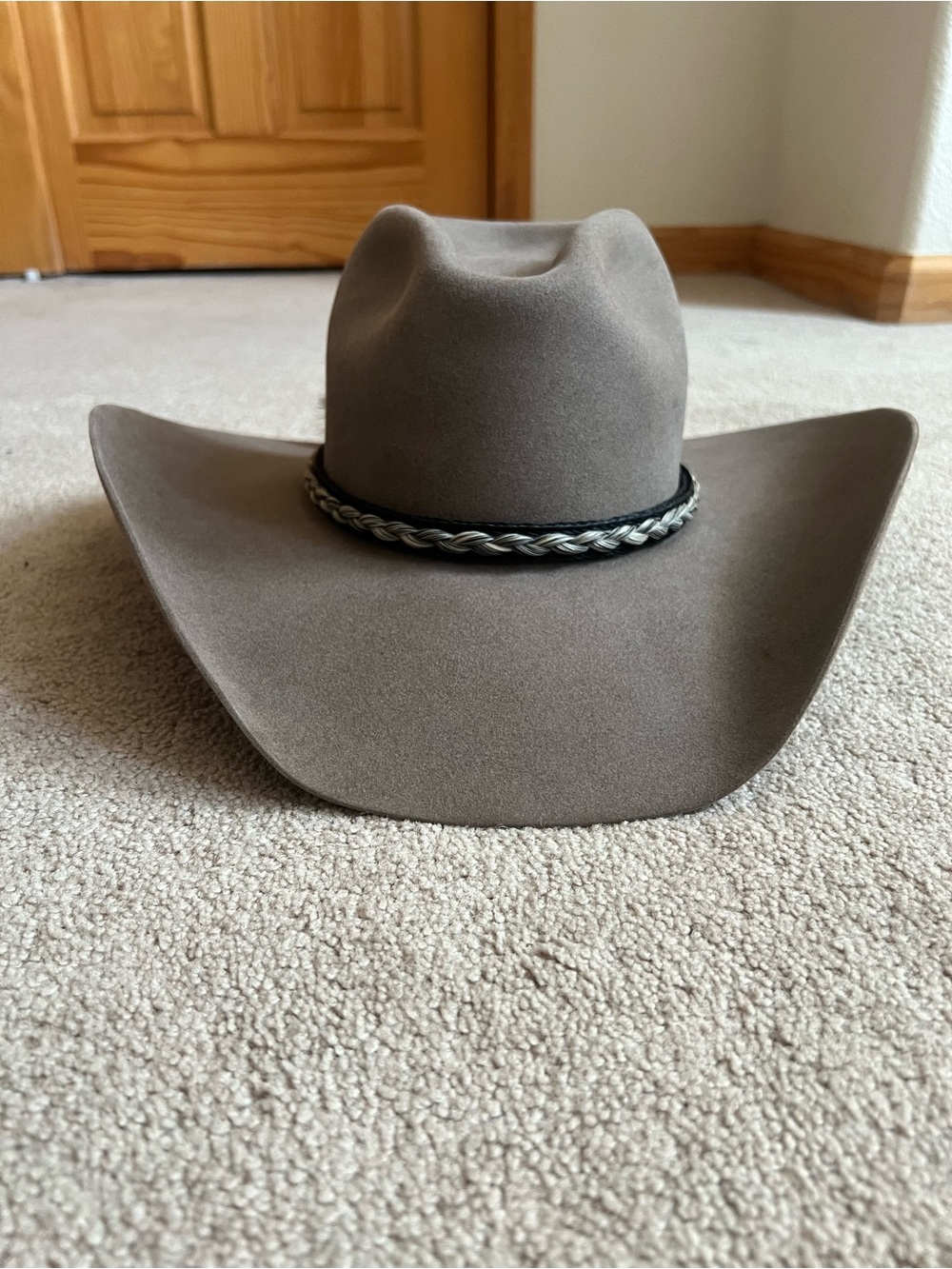 Women’s Brown Western Felt Cowboy Hat with Braided Band